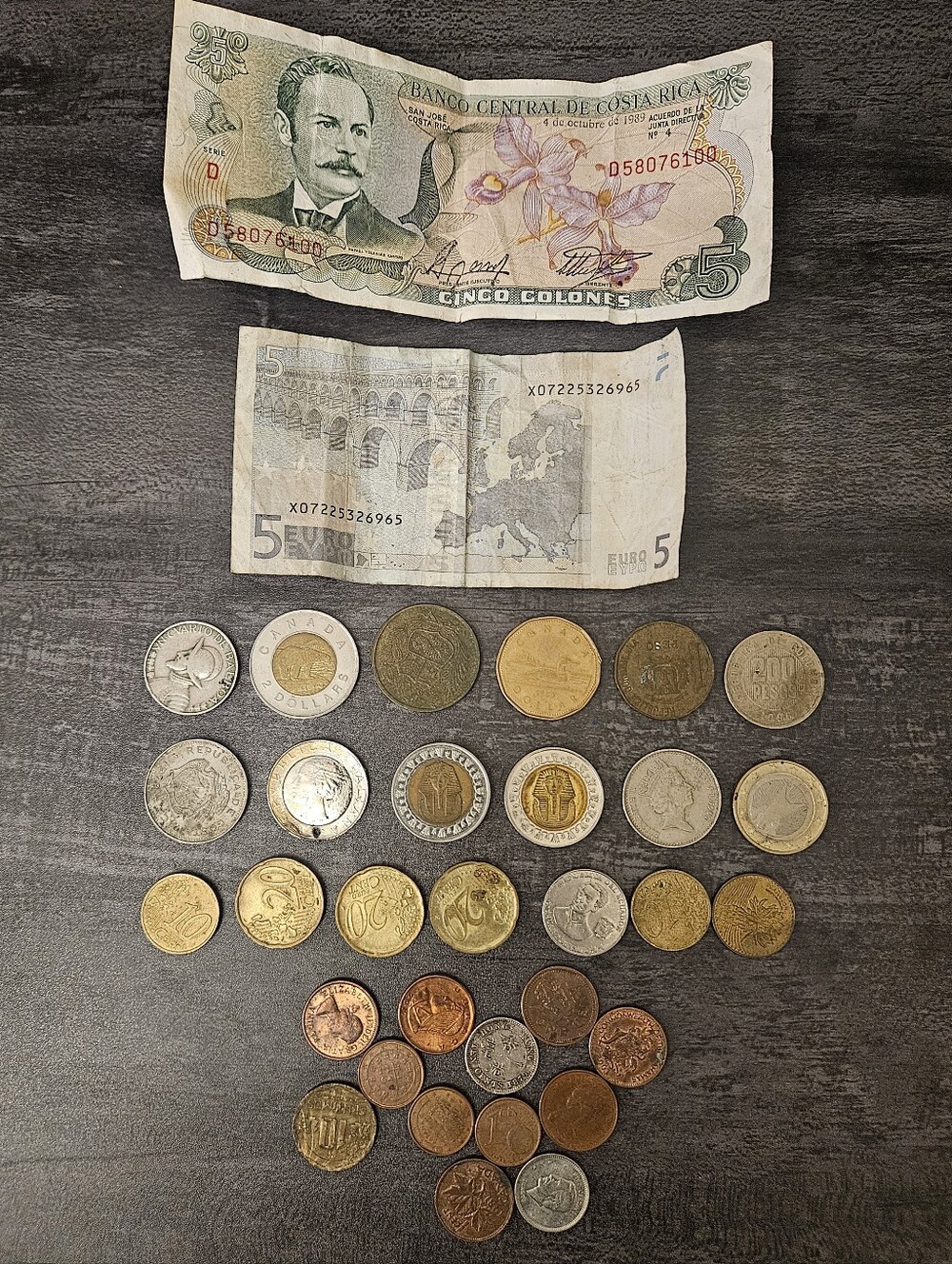 Vintage World Currency Lot - Banknotes & Coins